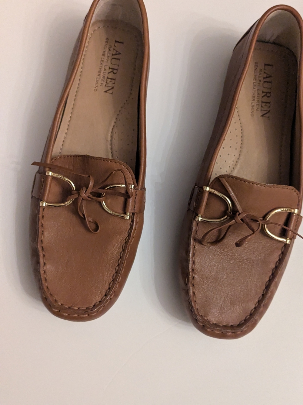 Lauren Ralph Lauren Tan Leather Driving Loafers